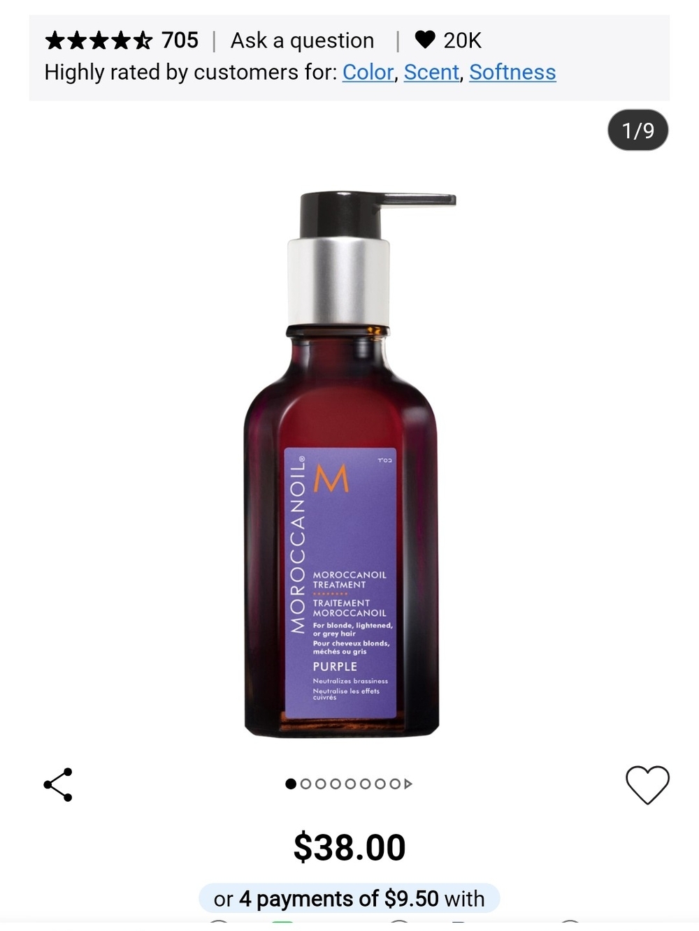 Moroccanoil Purple Hair Treatment Oil